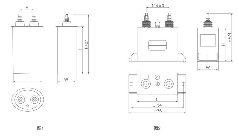 電容器生產商_保護吸收電容器外形圖